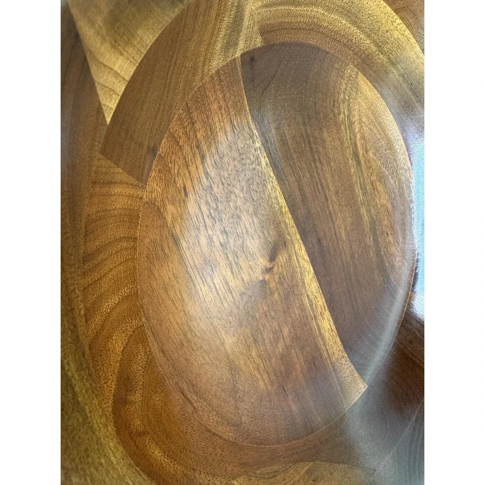 Vermillion Retro Mid Century 60-70's Vintage Walnut Wooden Bowl USA Made 12